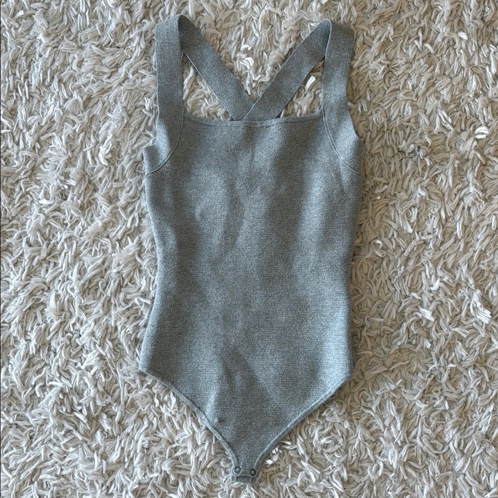 Abercrombie & Fitch Gray Knit Bodysuit